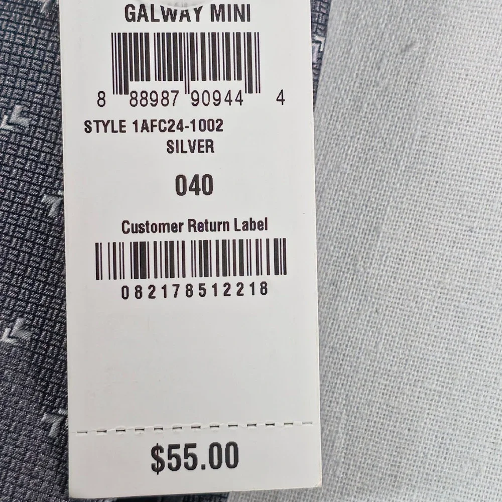 Alfani Mens Tie One Size Silver Galway Slim Mini Geometric Formal Necktie NWT